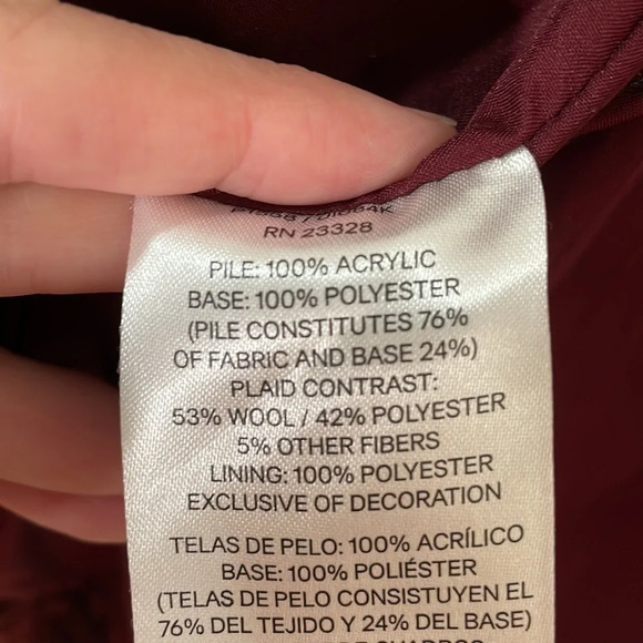 Pendleton Fuzzy Hi-Pile Fleece Full-Zip Teddy Jacket Women’s  M Maroon - Picture 9 of 10